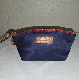 Dooney & Bourke Wayfarer Navy Blue Nylon Zip Cosmetic Bag / Coin Pouch FLAWLESS